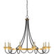 Hanlon 10 Light 36.75 inch Washed Black/Contemporary Gold Leaf Chandelier Ceiling Light