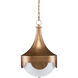 Pasha 1 Light 14.25 inch Antique Brass Pendant Ceiling Light