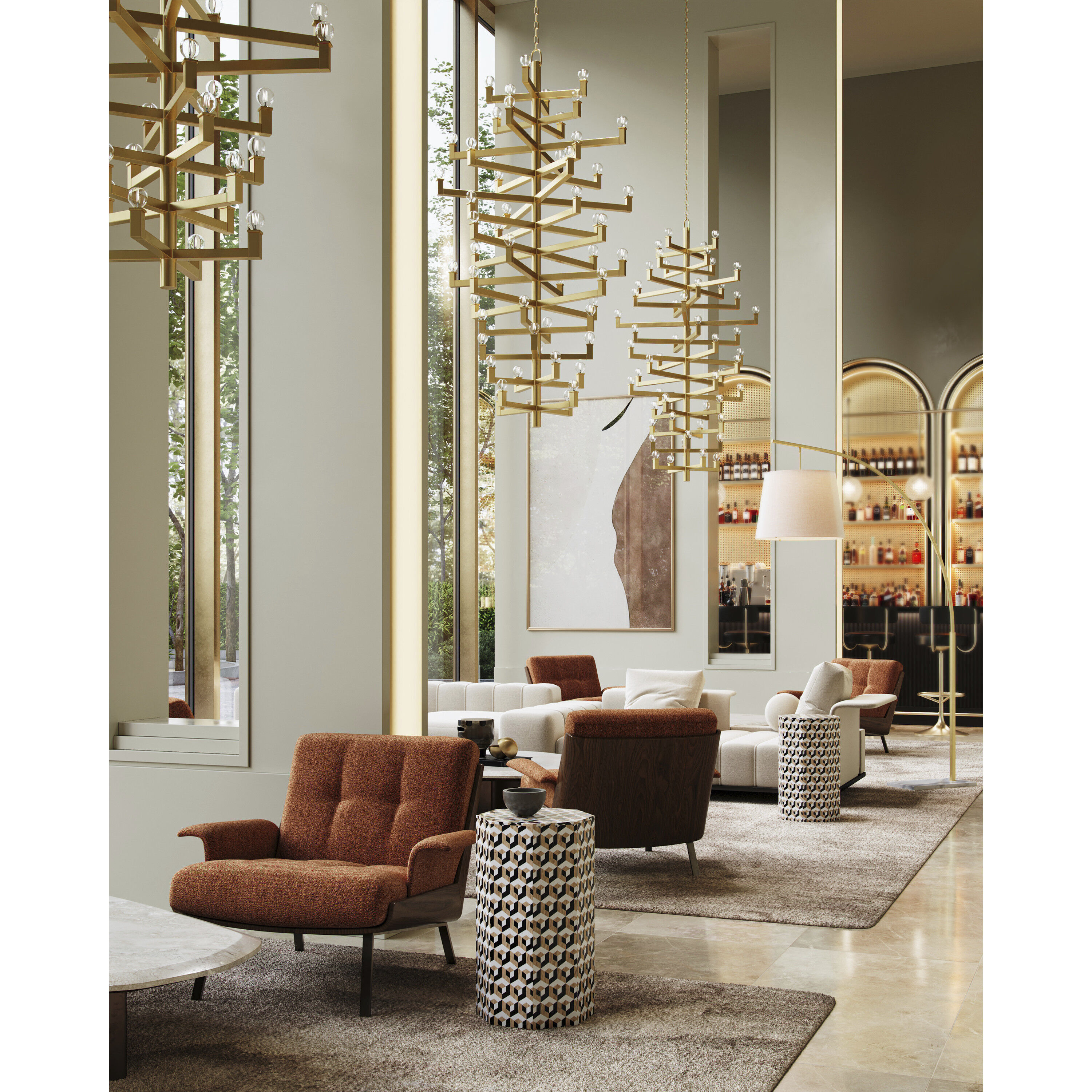 Andre 52 Light 39.75 inch Brass Chandelier Ceiling Light