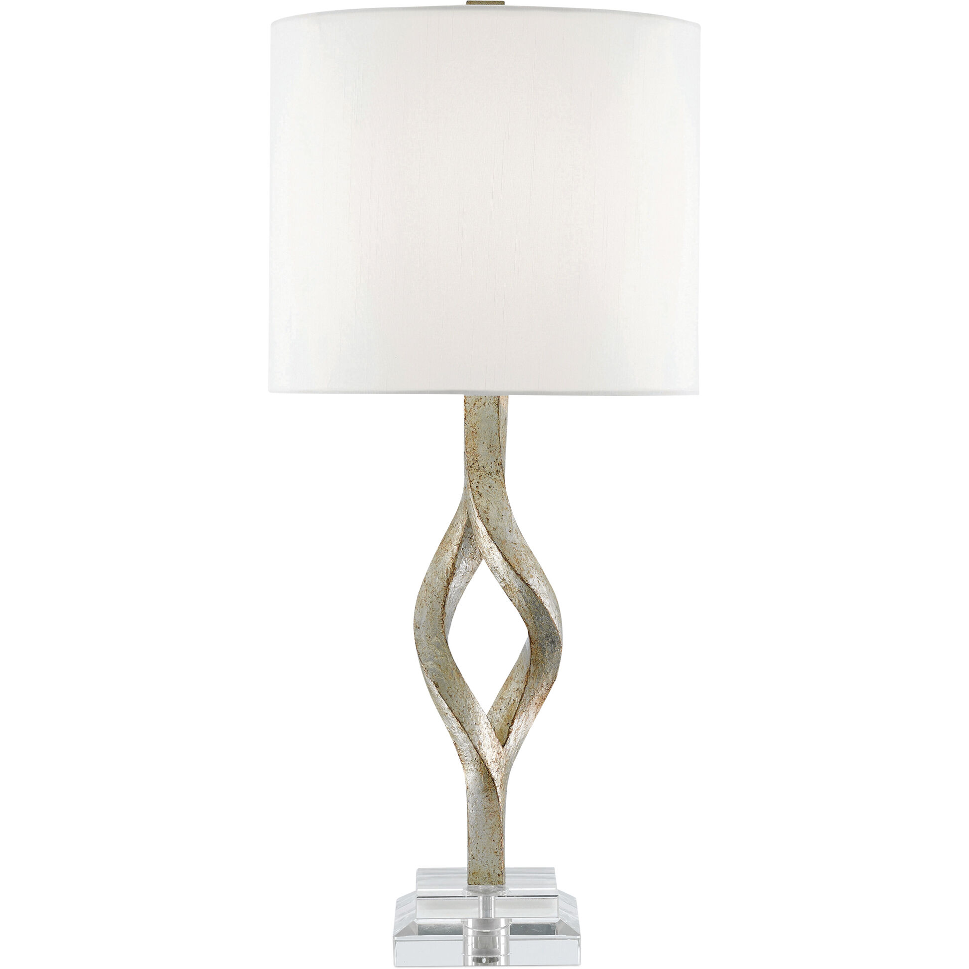 Elyx 31.5 inch 150 watt Chinois Silver Leaf Table Lamp Portable Light