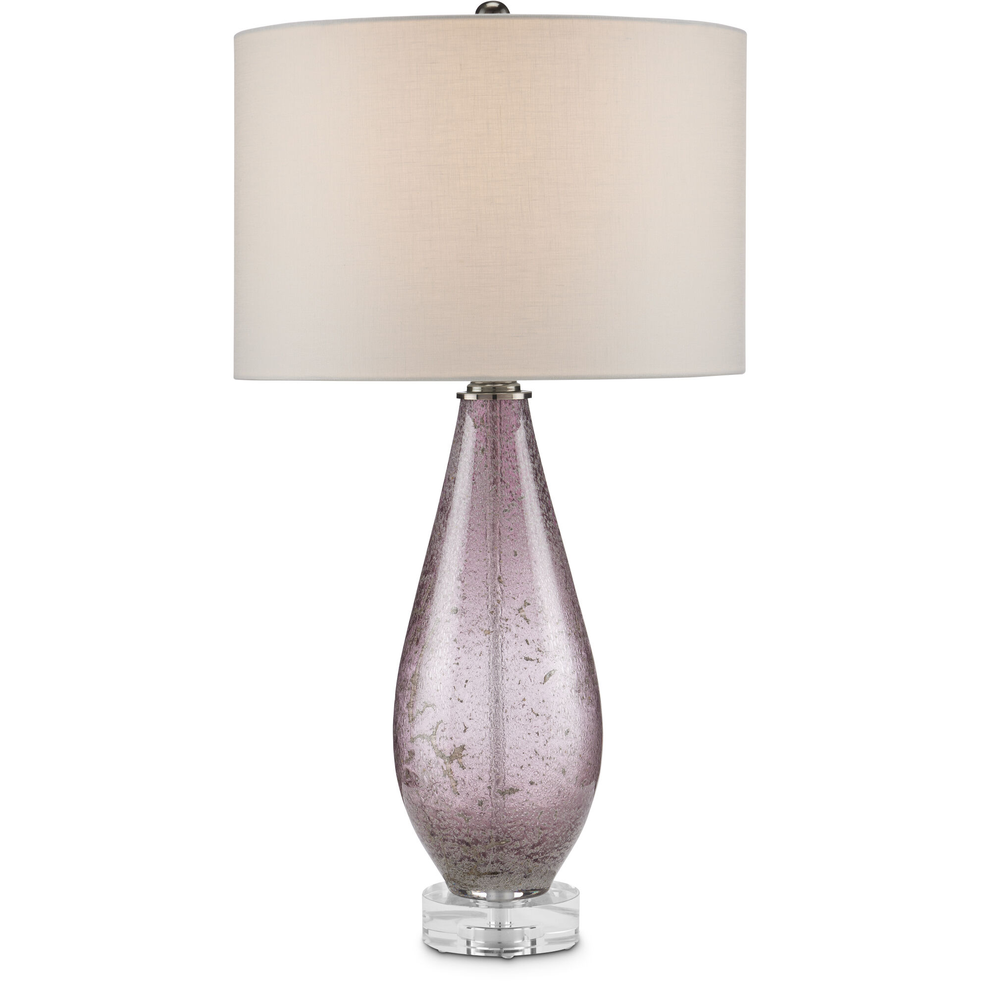 Optimist 30 inch 150 watt Purple and Clear with Antique Nickel Table Lamp Portable Light