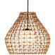 Bly 1 Light 21 inch Natural/Black/Frosted White Outdoor Pendant