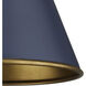 Pierrepont 1 Light 16 inch Hiroshi Dark Blue and Contemporary Gold Leaf Pendant Ceiling Light, Small