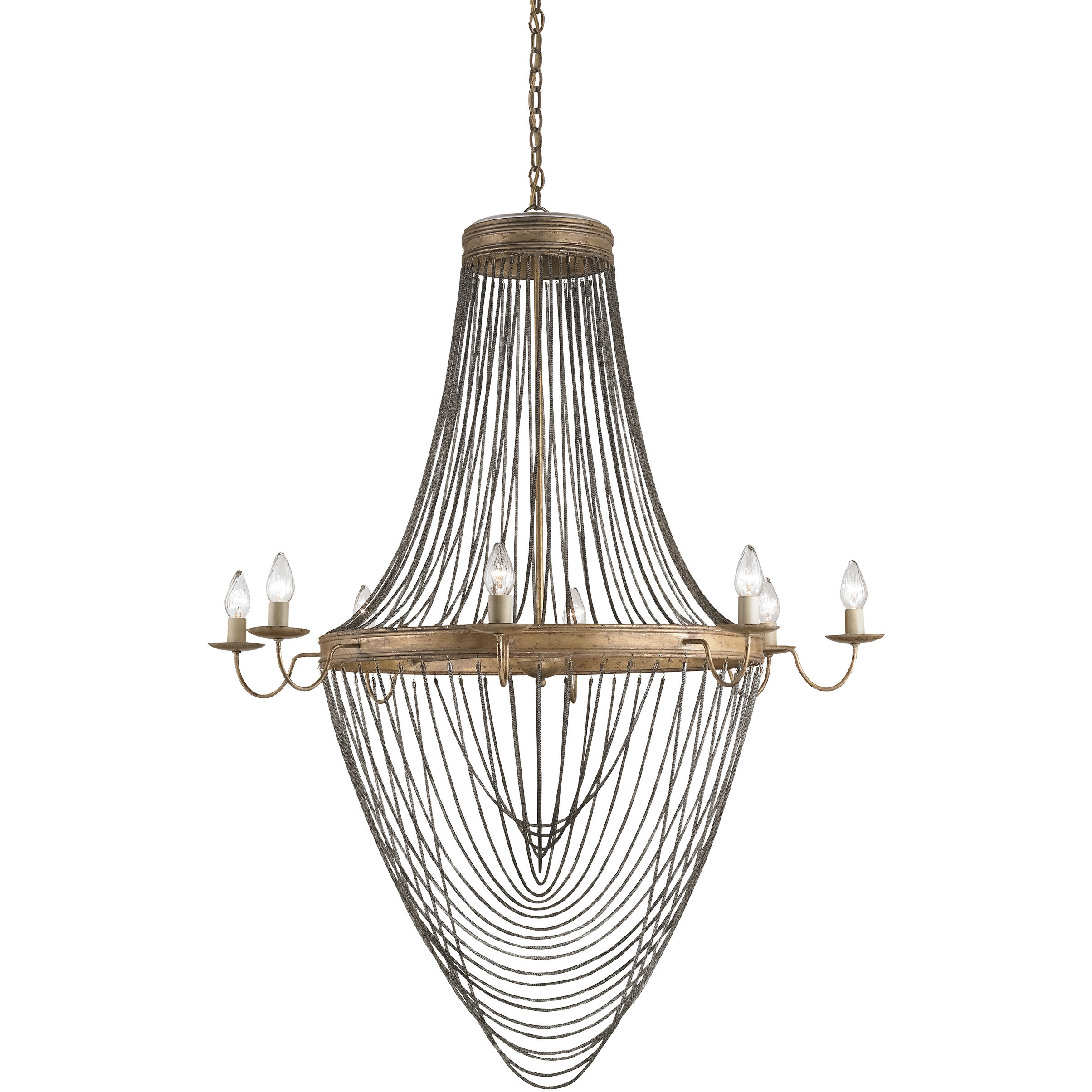 Lucien 8 Light 46 inch French Gold Leaf/Iron Chandelier Ceiling Light