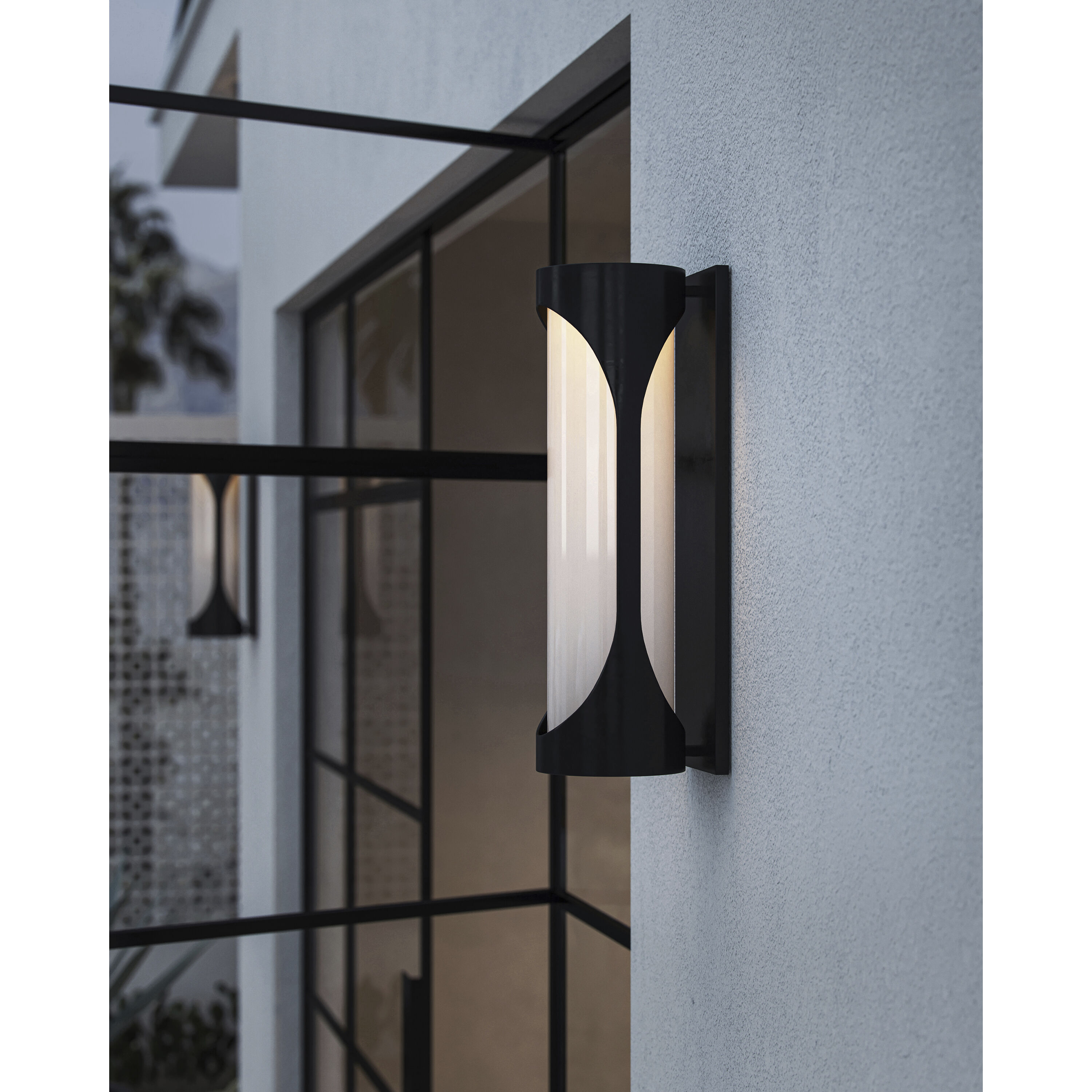 Swale LED 22 inch Black/White Outdoor Wall Sconce, Small