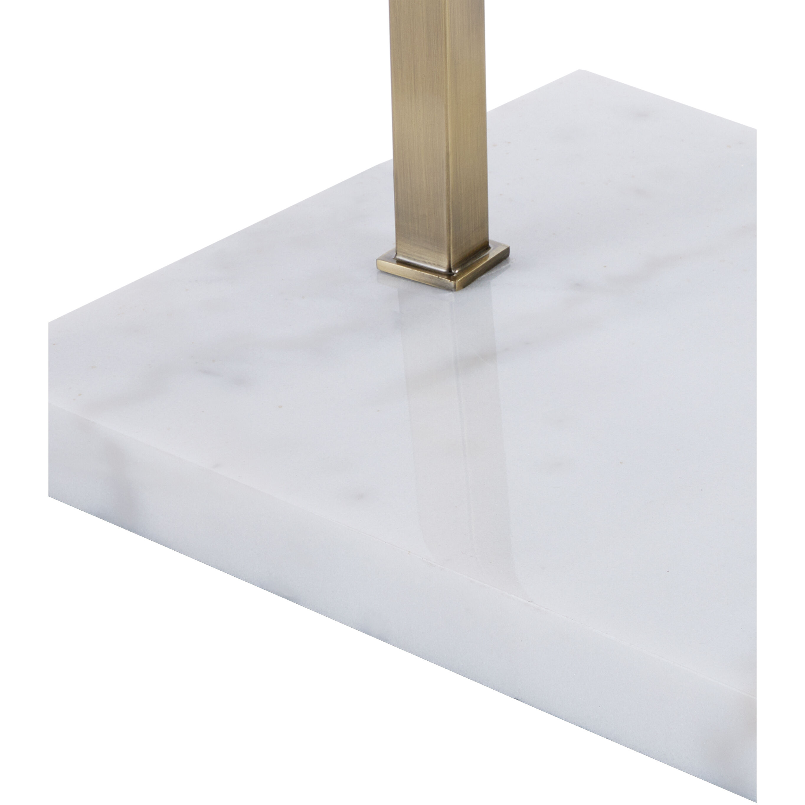 Cloister 87 inch 75 watt Antique Brass and White Floor Lamp Portable Light, Large