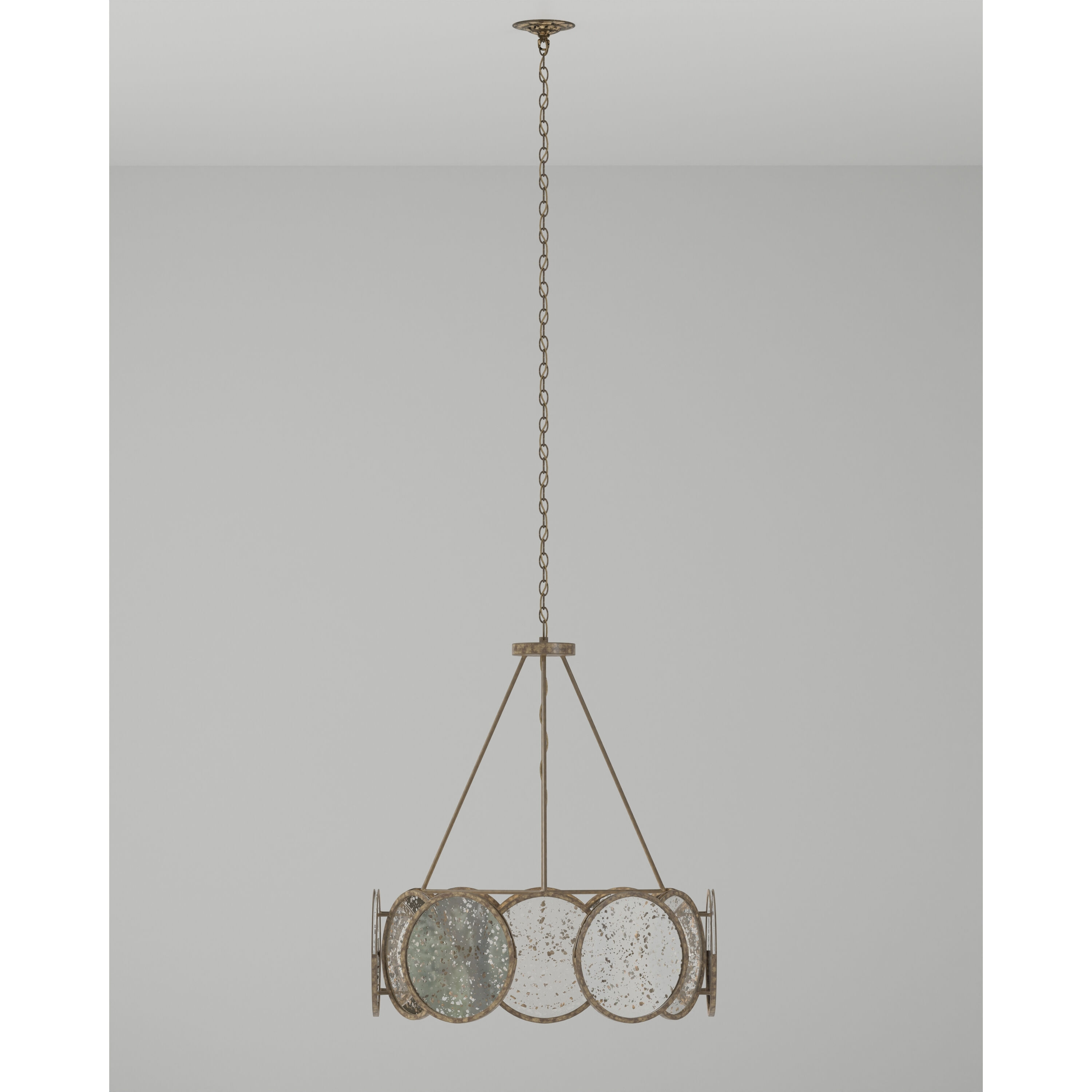 Oliveri 6 Light 34 inch Pyrite Bronze/Raj Mirror Chandelier Ceiling Light