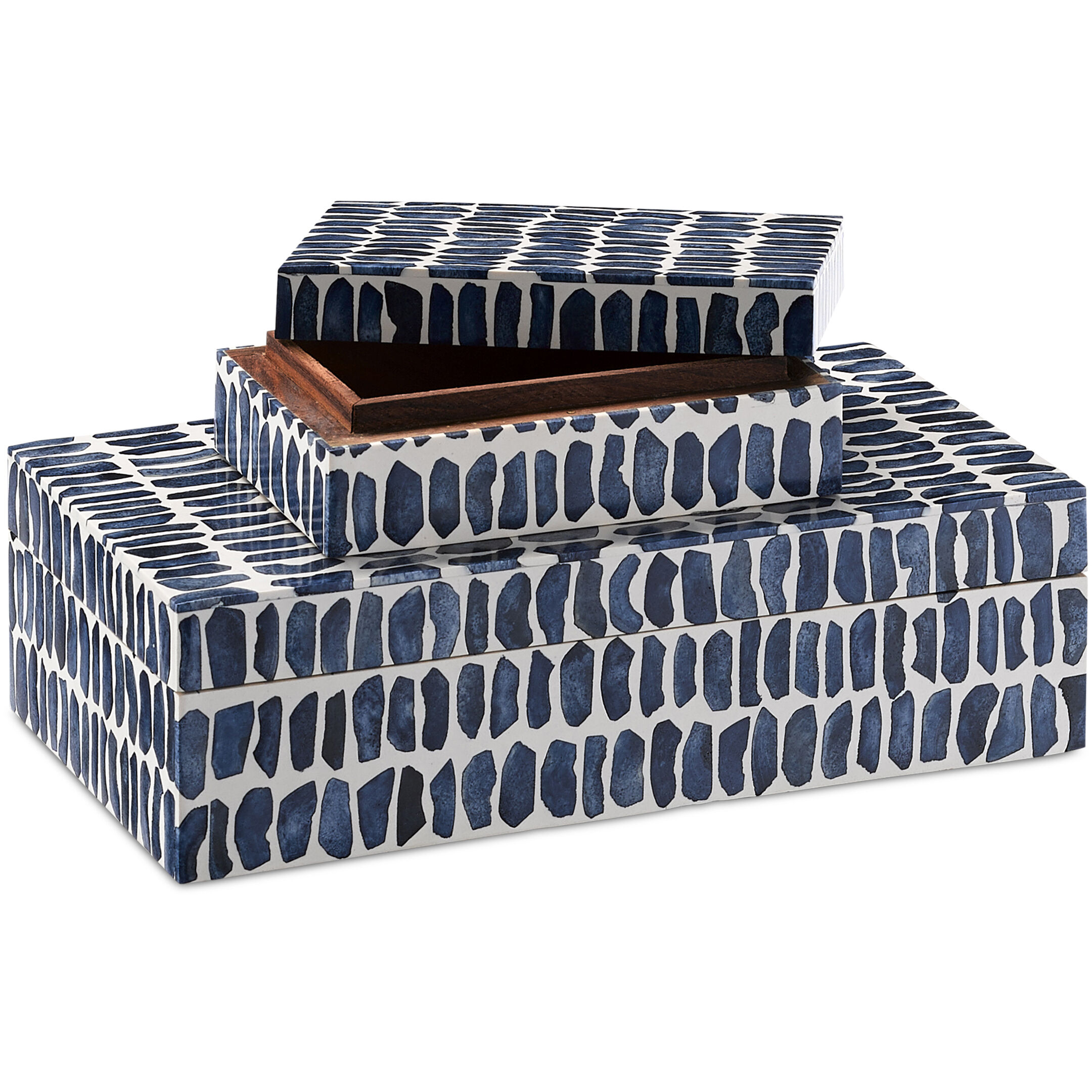 Indigo 10.5 inch Navy/White/Natural Box Set, Set of 2