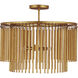 Mantra 3 Light 24 inch Gold Leaf Semi-Flush Mount Ceiling Light