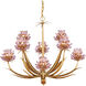 Marilee 8 Light 29.5 inch Pink/Dutch Gold Leaf Chandelier Ceiling Light, Medium