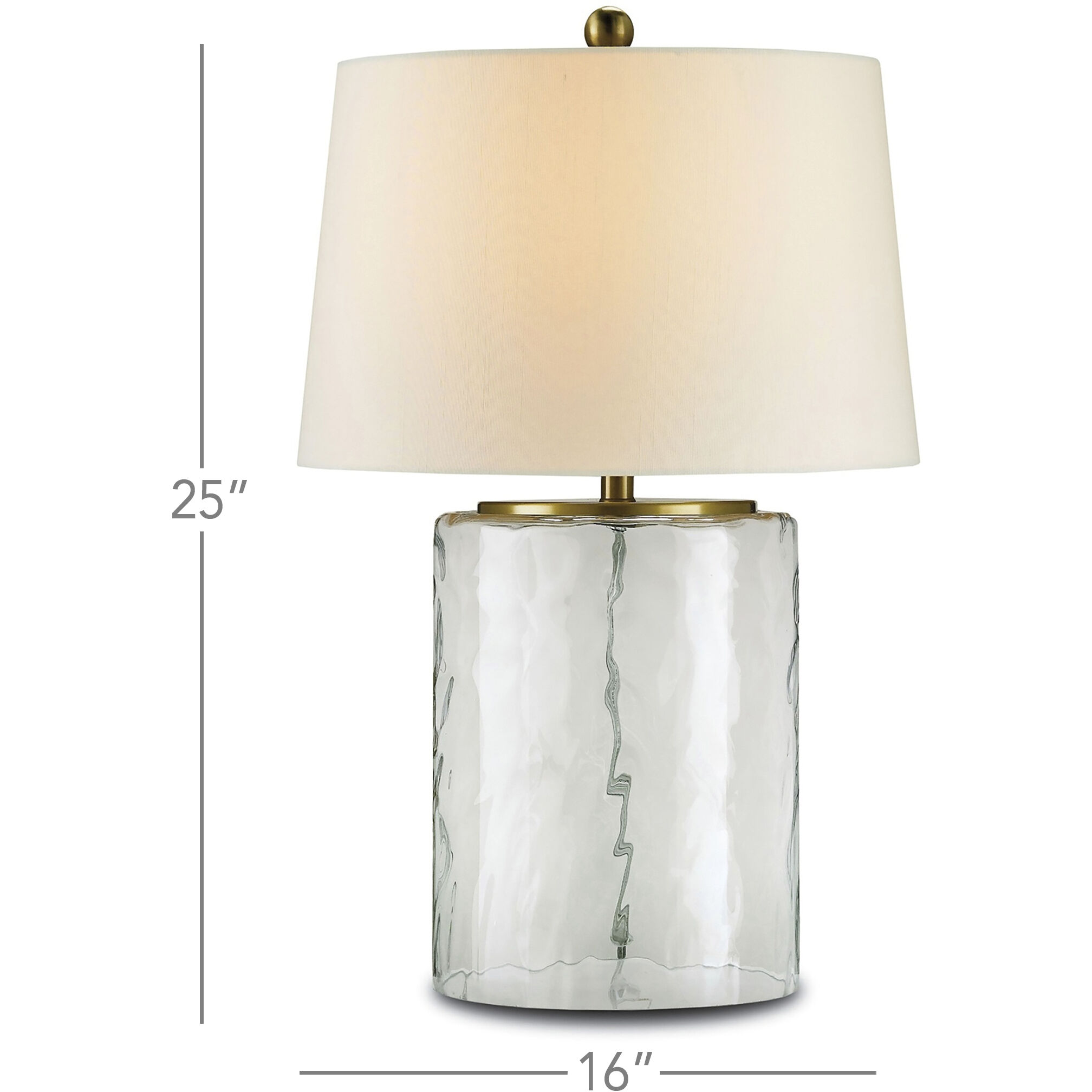 Oscar 25 inch 150 watt Clear/Brass Table Lamp Portable Light