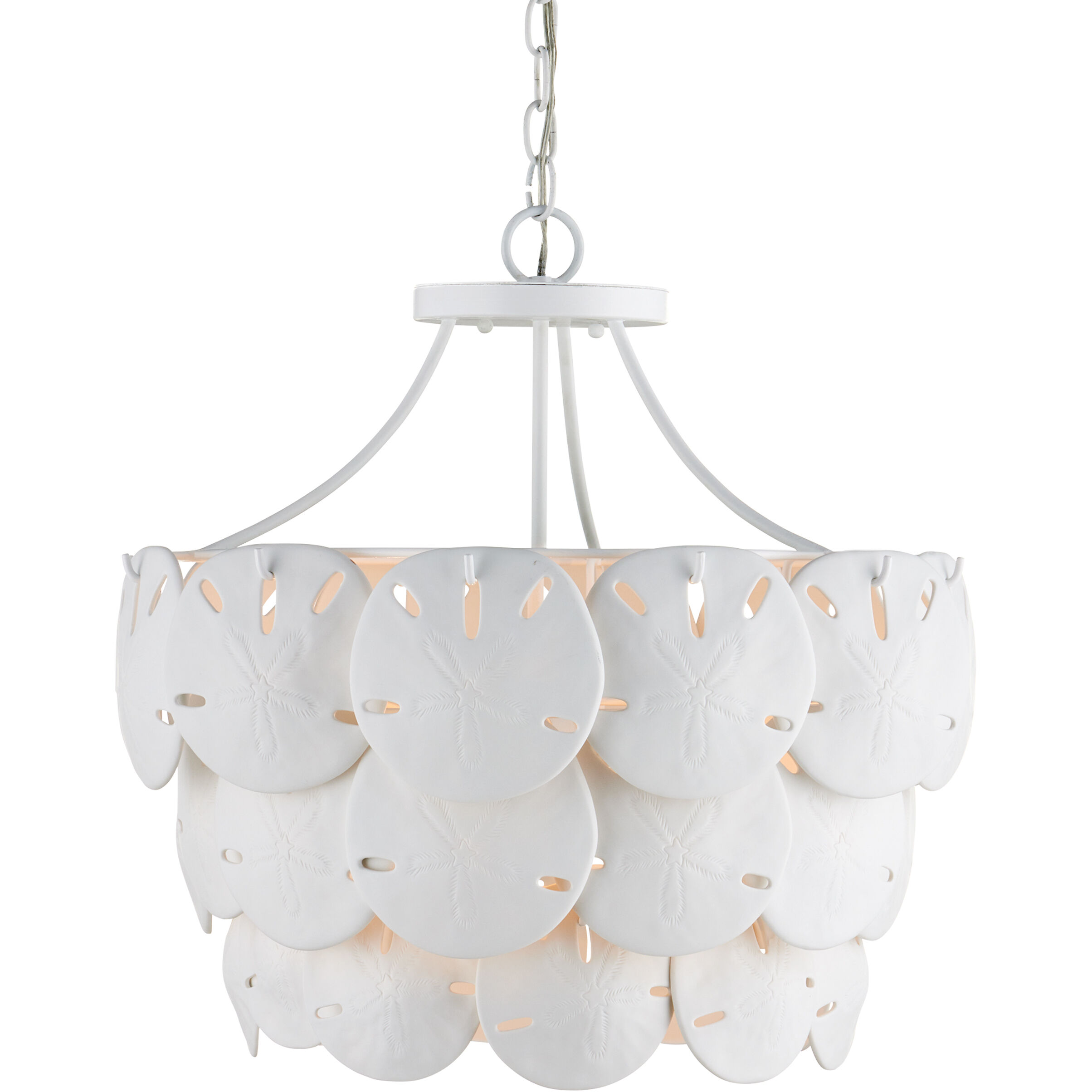 Tulum 3 Light 20 inch Sugar White/White Chandelier Ceiling Light, Marjorie Skouras Collection