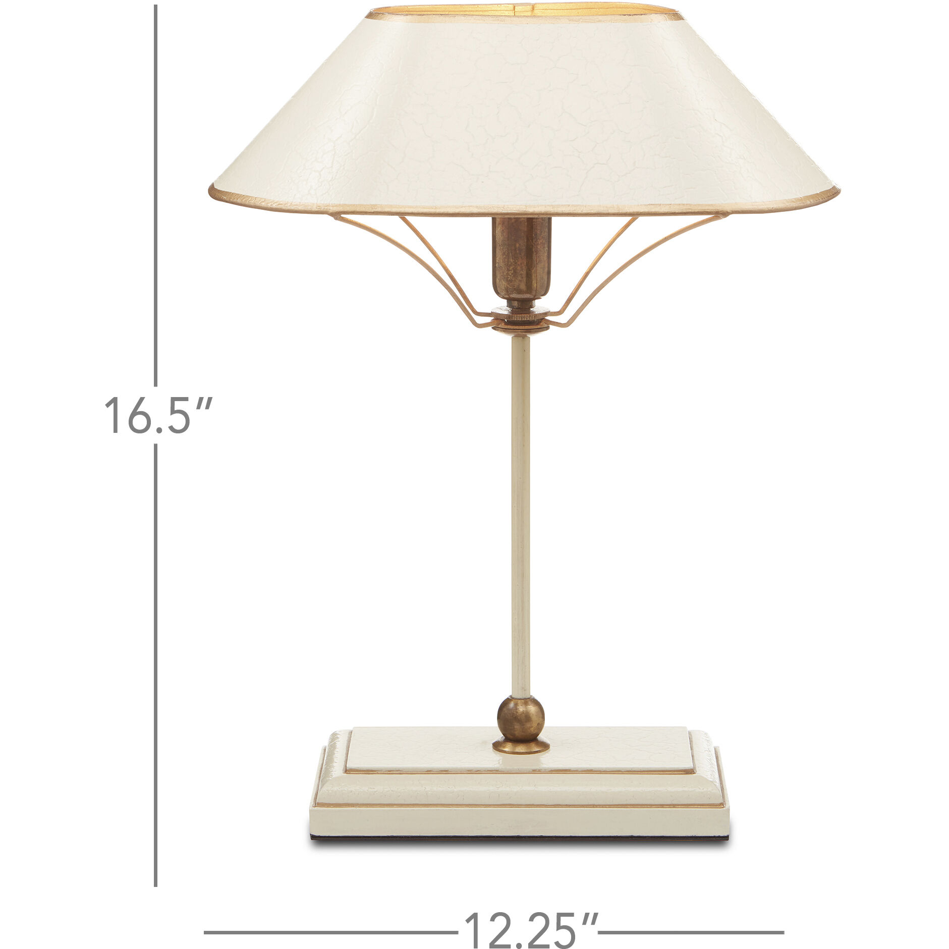 Daphne 16.5 inch 60 watt Ivory/Antique Brass/Gold Table Lamp Portable Light