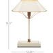 Daphne 16.5 inch 60 watt Ivory/Antique Brass/Gold Table Lamp Portable Light