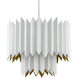 Syrie 5 Light 25.5 inch Sugar White/Painted Contemporary Gold Chandelier Ceiling Light