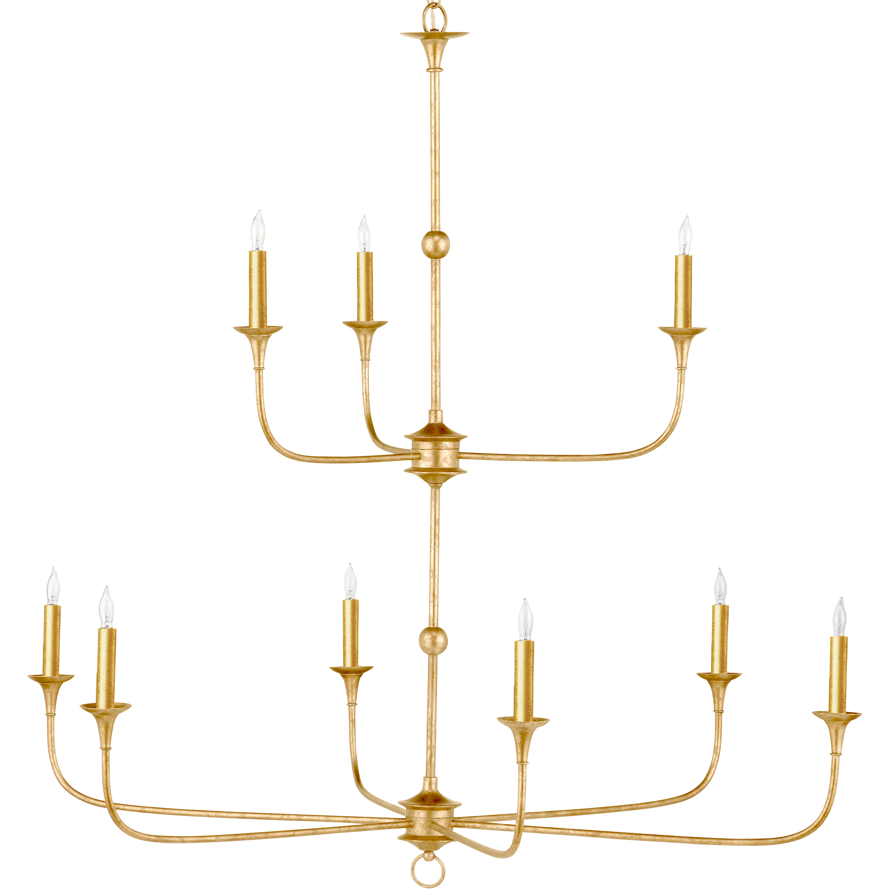 Nottaway 9 Light 44.25 inch Contemporary Gold Leaf/Contemporary Gold Chandelier Ceiling Light