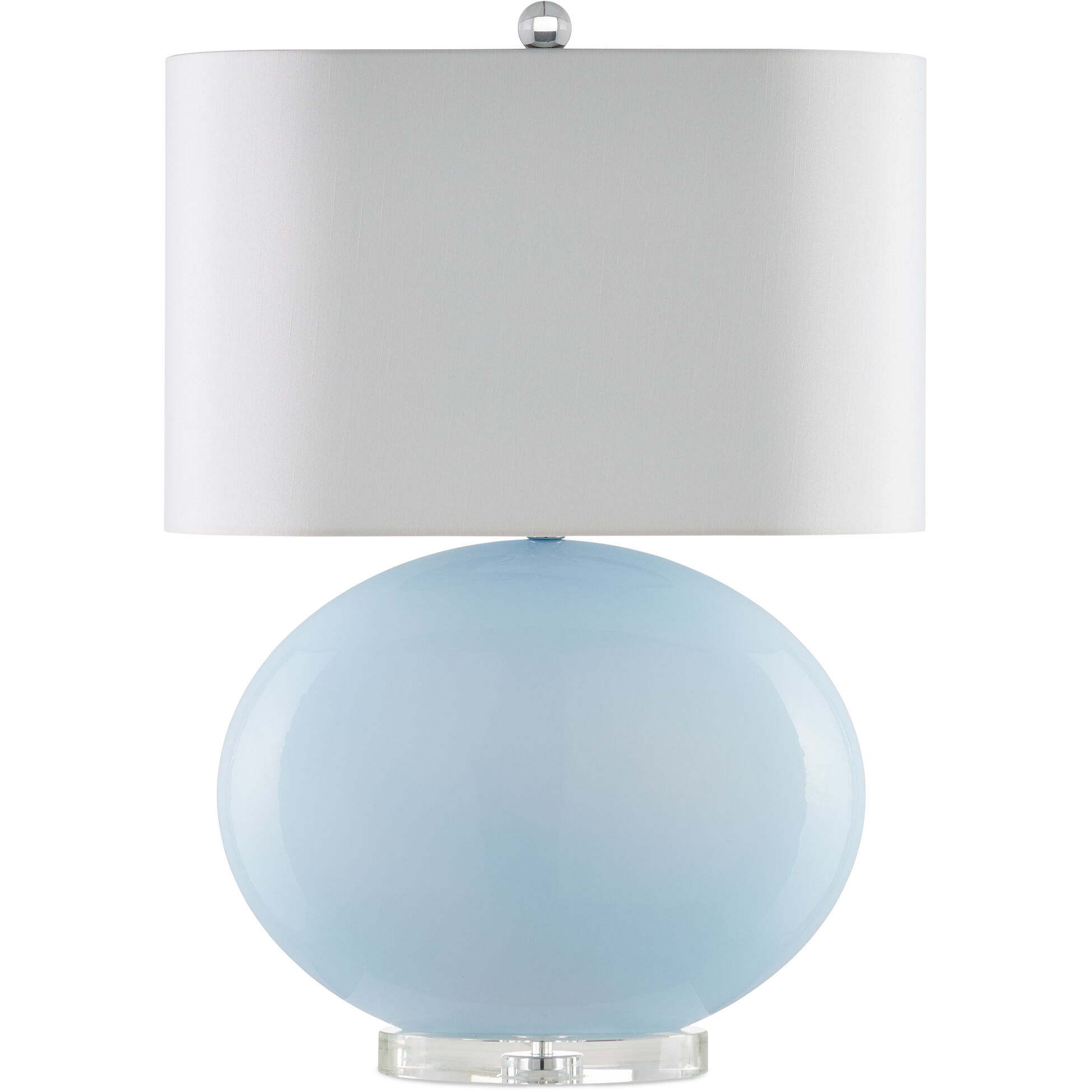 Laconia 30.5 inch 150 watt Light Blue/Clear/Polished Nickel Table Lamp Portable Light