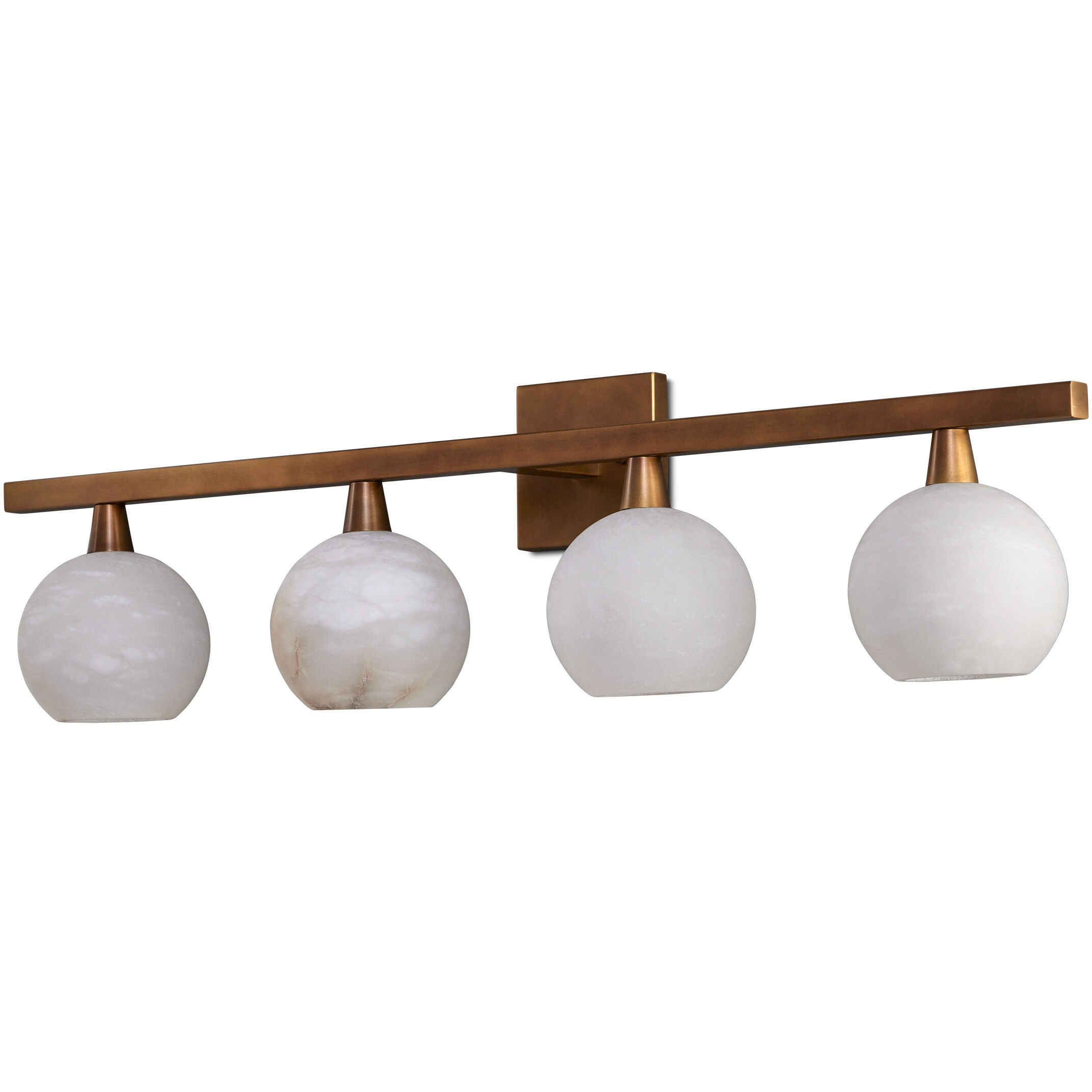 Bombelles 4 Light 38 inch Antique Brass/Natural Bath Bar Wall Light