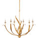 Menefee 6 Light 32 inch Antique Gold Leaf Chandelier Ceiling Light