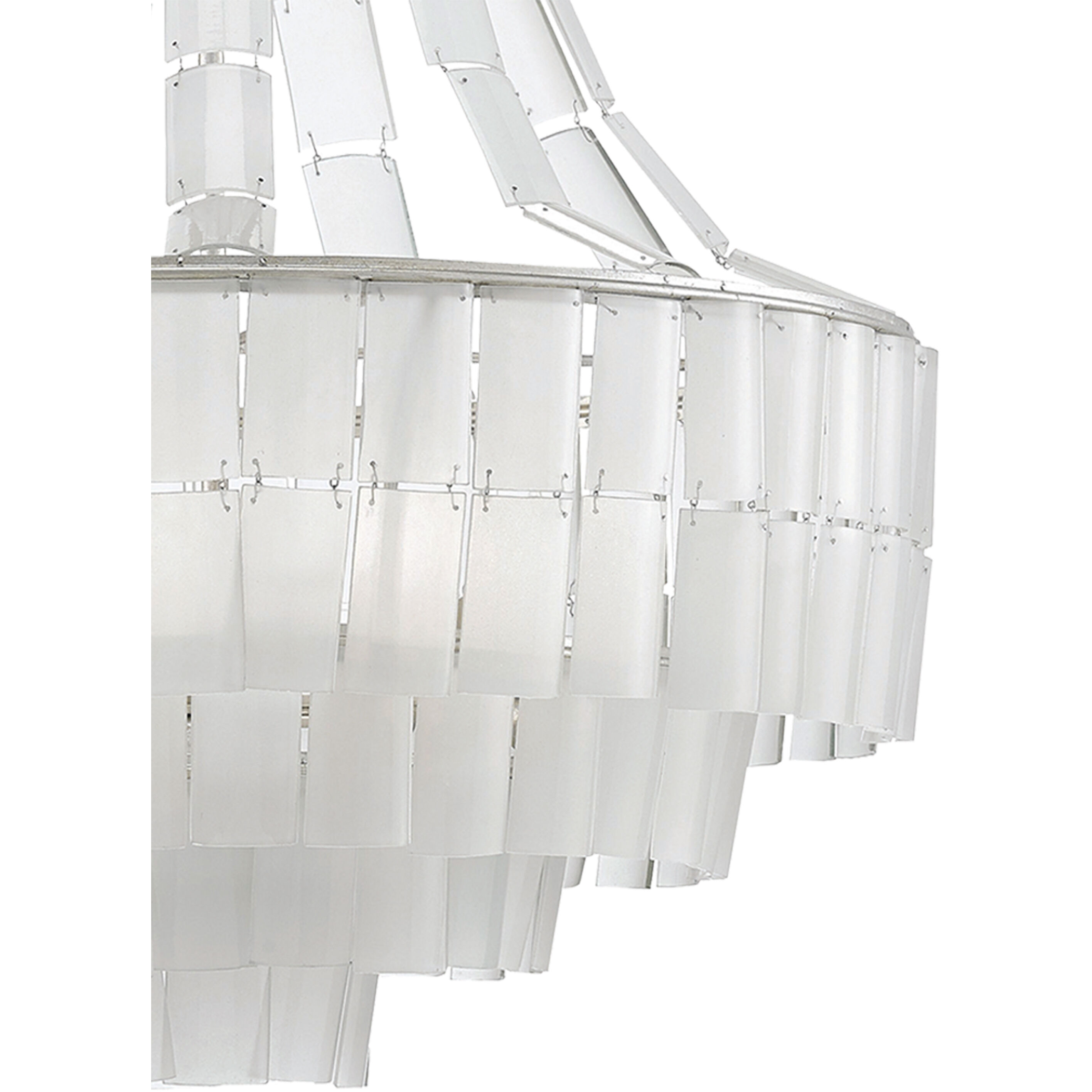 Vintner Blanc 7 Light 27.25 inch Contemporary Silver Leaf/Opaque White Chandelier Ceiling Light