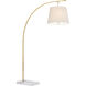 Cloister 70 inch 75 watt Antique Brass/White Floor Lamp Portable Light