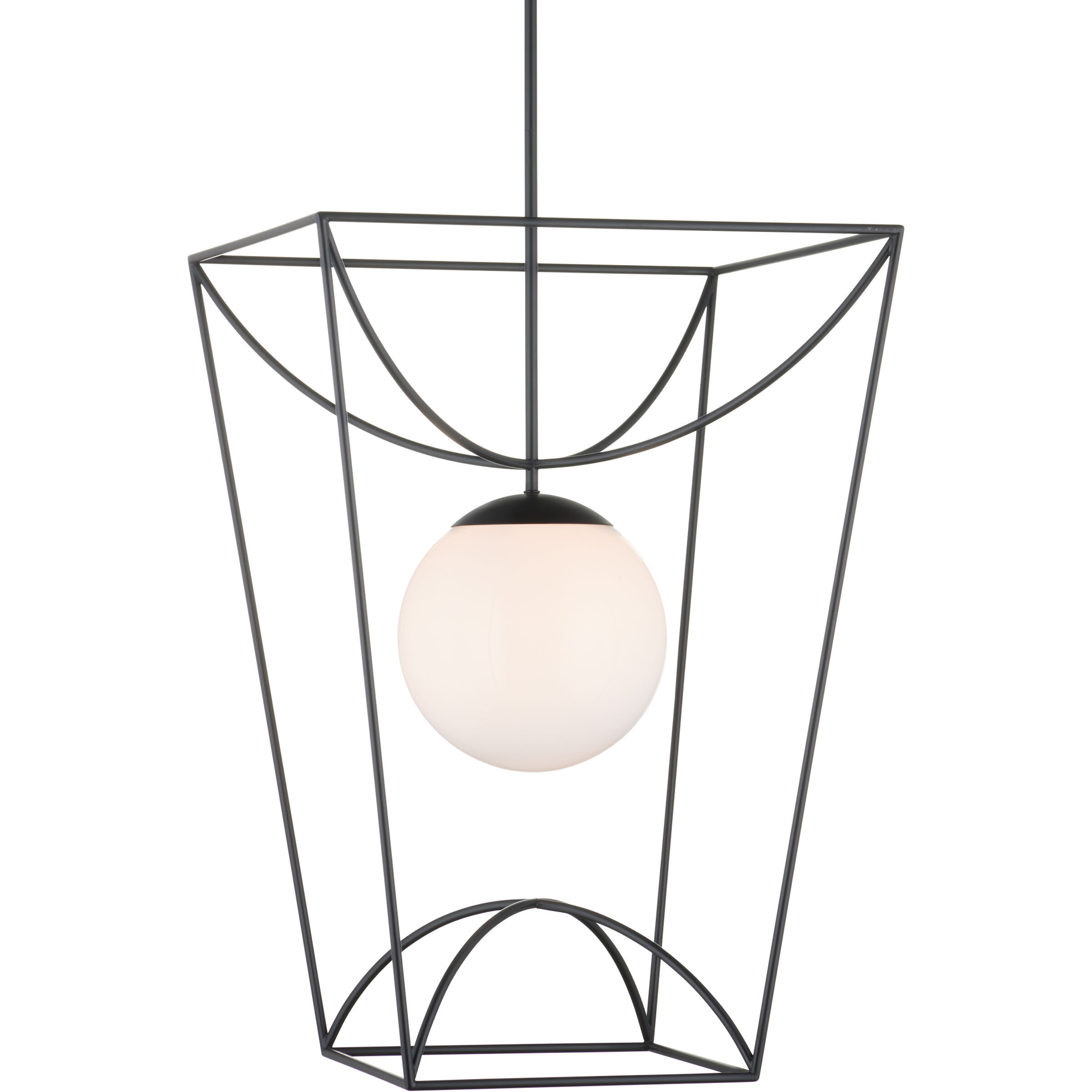 Rochefort 1 Light 21 inch Black/White Indoor/Outdoor Lantern Pendant Ceiling Light, Large