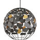 Moon 1 Light 23.5 inch Hiroshi Gray and Contemporary Gold Leaf Chandelier Ceiling Light, Hiroshi Koshitaka Collection