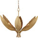 Bird of Paradise 6 Light 33 inch Antique Brass Chandelier Ceiling Light, Convertible to Semi-Flush