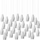 Posh 30 Light 54 inch White/Silver Multi-Drop Pendant Ceiling Light