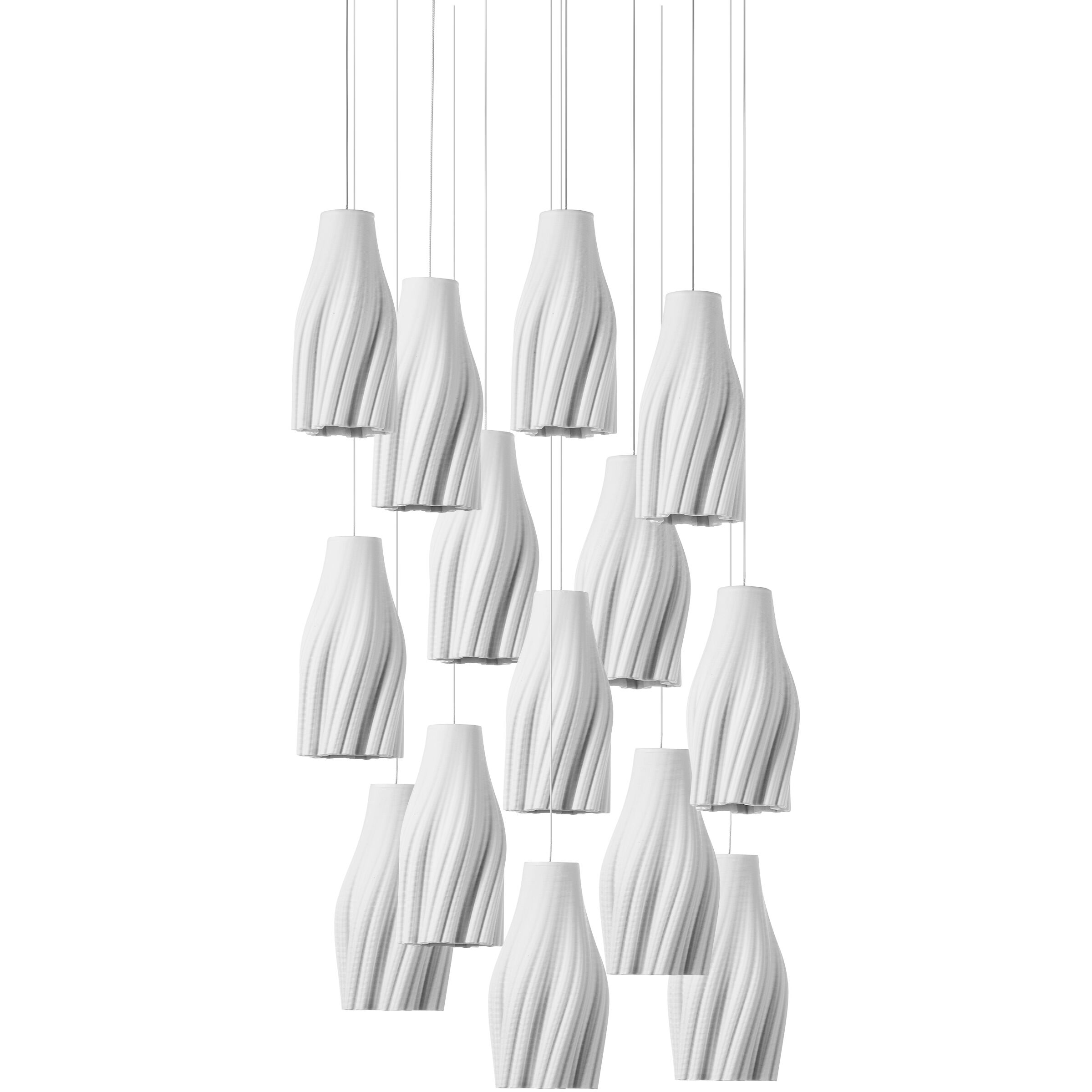 Posh 15 Light 21 inch White/Silver Multi-Drop Pendant Ceiling Light