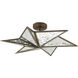 Stargazer 3 Light 30 inch Pyrite Bronze/Raj Mirror Semi-Flush Mount Ceiling Light