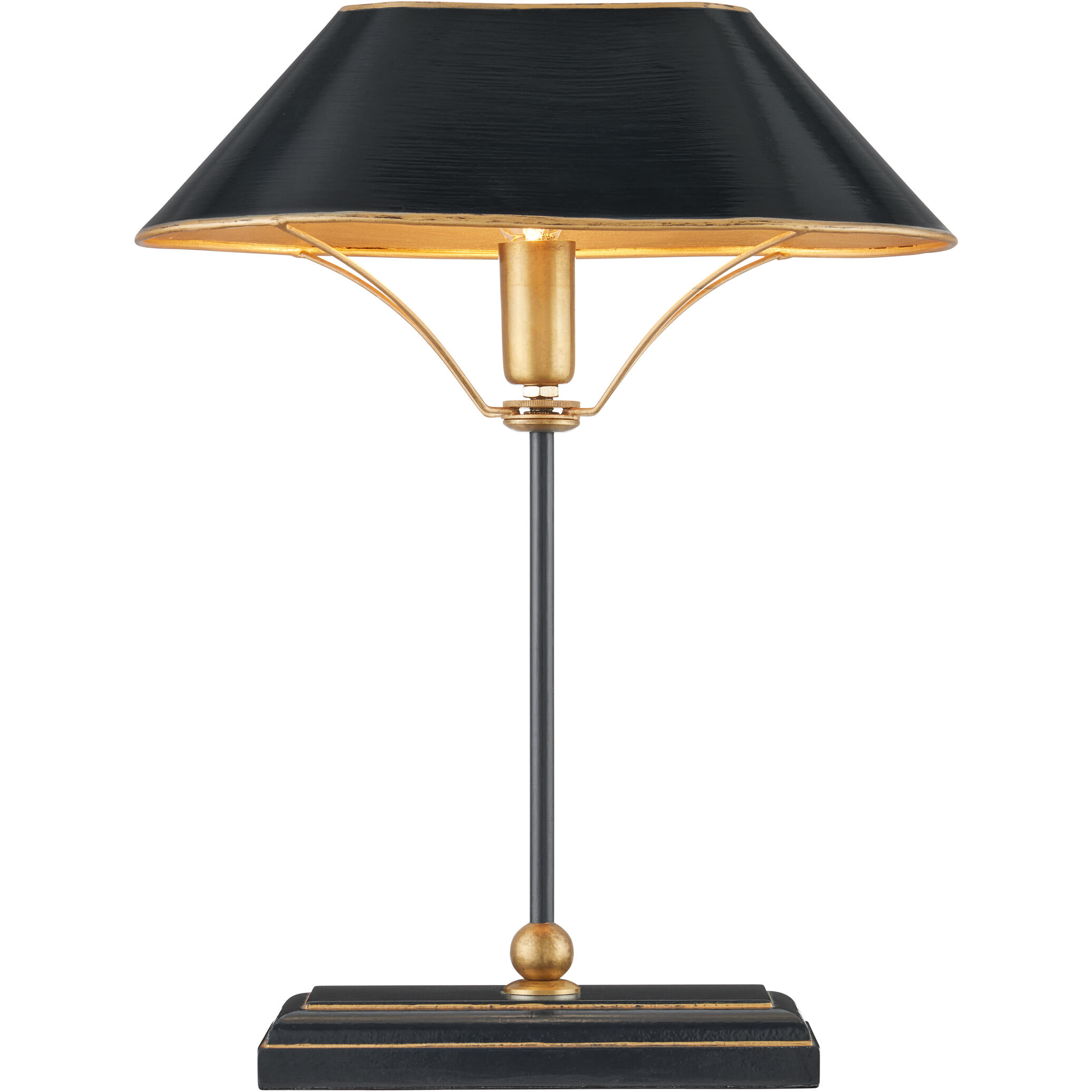 Daphne 16.5 inch 60 watt Black/Antique Gold Table Lamp Portable Light