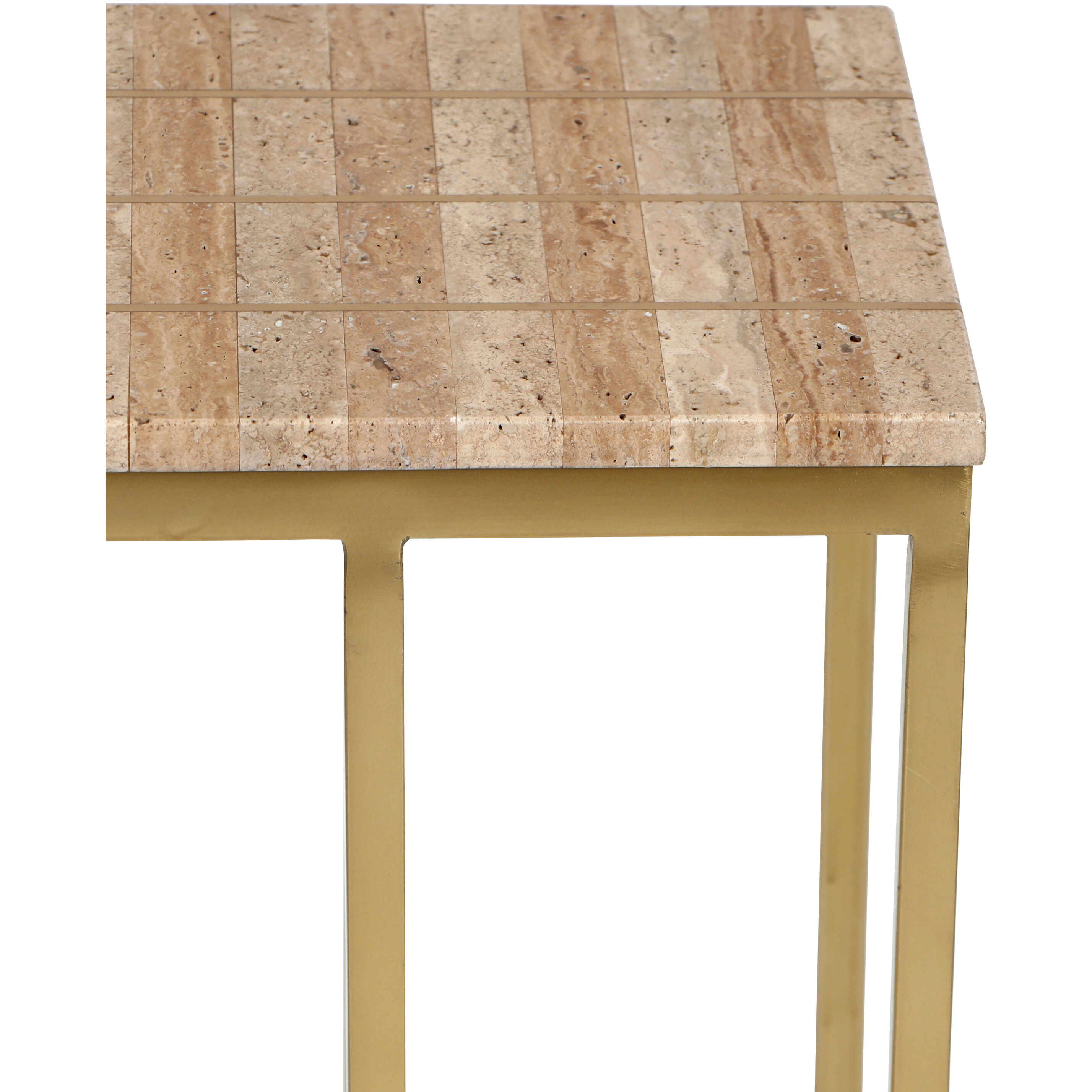 Dezi 24.25 X 20 inch Natural/Brass C Table
