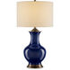 Lilou 31 inch 150 watt Blue and Antique Brass Table Lamp Portable Light