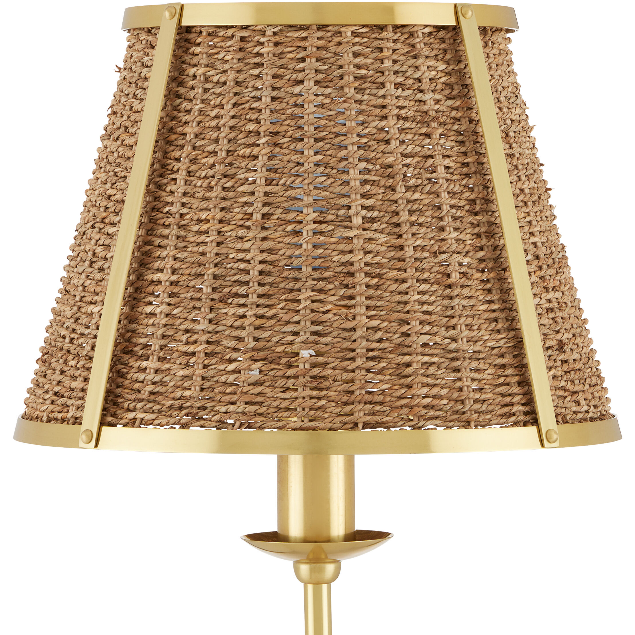 Deauville 55 inch 75 watt Polished Brass/Natural Floor Lamp Portable Light, Suzanne Duin Collection