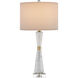 Edelmar 29.5 inch 150 watt White/Clear/Natural Brass Table Lamp Portable Light
