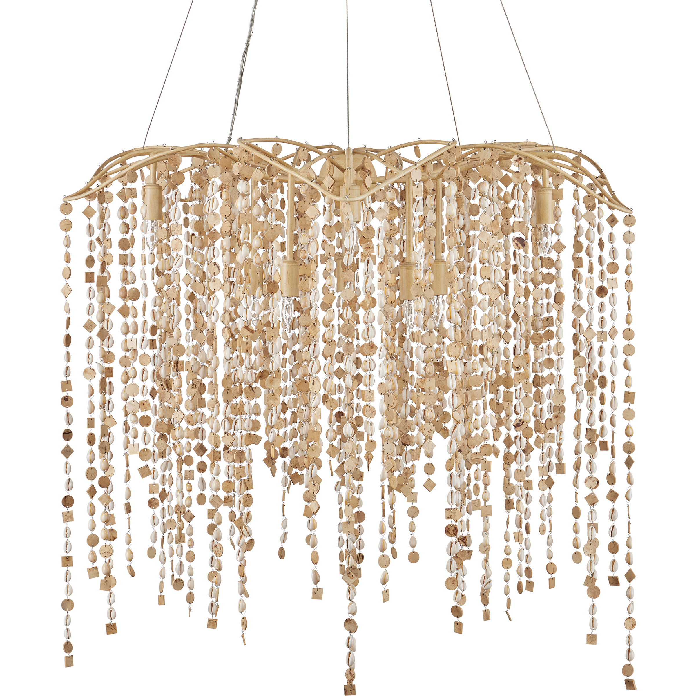 Kealia 10 Light 36 inch Natural/Coco Cream Chandelier Ceiling Light, Large