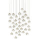 Crystal Bud 36 Light 39 inch Painted Silver/Contemporary Silver Leaf Multi-Drop Pendant Ceiling Light
