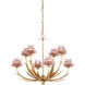 Marilee 8 Light 29.5 inch Pink/Dutch Gold Leaf Chandelier Ceiling Light, Medium
