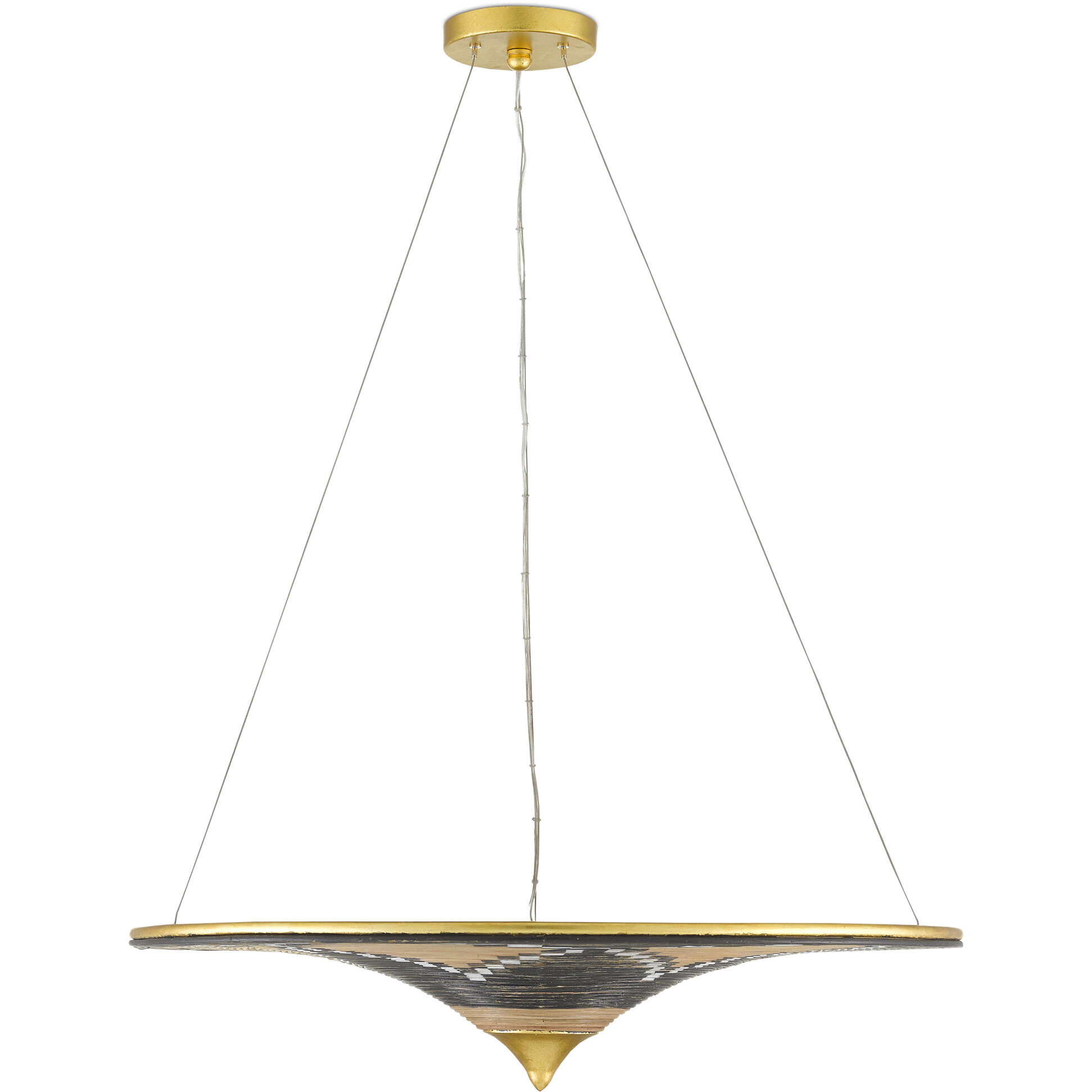 Canaan 3 Light 31.75 inch Gold Leaf/Distressed Black/Distressed White Chandelier Ceiling Light
