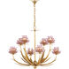 Marilee 8 Light 29.5 inch Pink/Dutch Gold Leaf Chandelier Ceiling Light, Medium