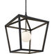 Denison 1 Light 18 inch Black/Frosted White Outdoor Lantern Pendant, Medium