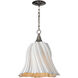 Twirl 1 Light 18 inch White/Antique Brushed Nickel Pendant Ceiling Light