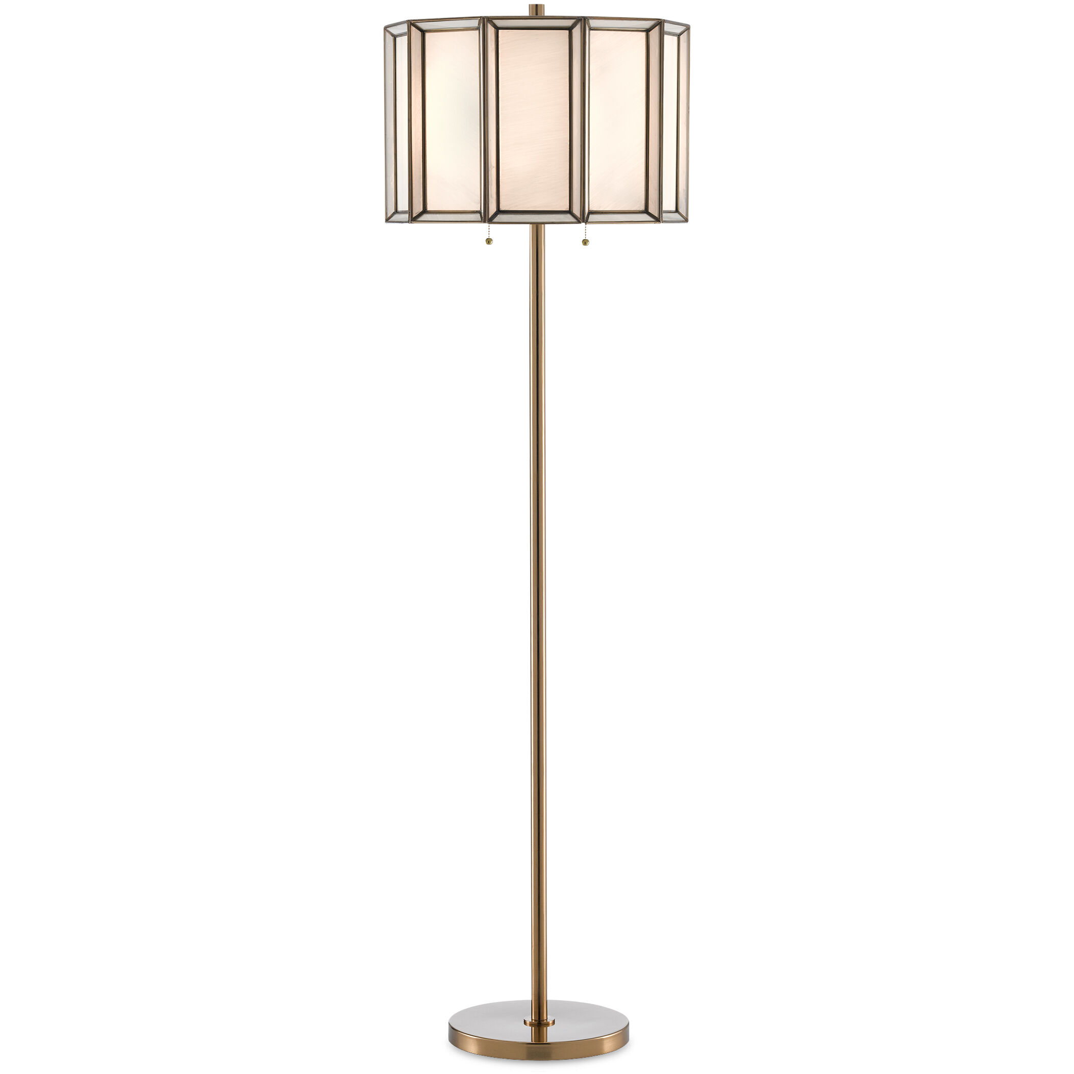 Daze 63 inch 60 watt Antique Brass/White Floor Lamp Portable Light