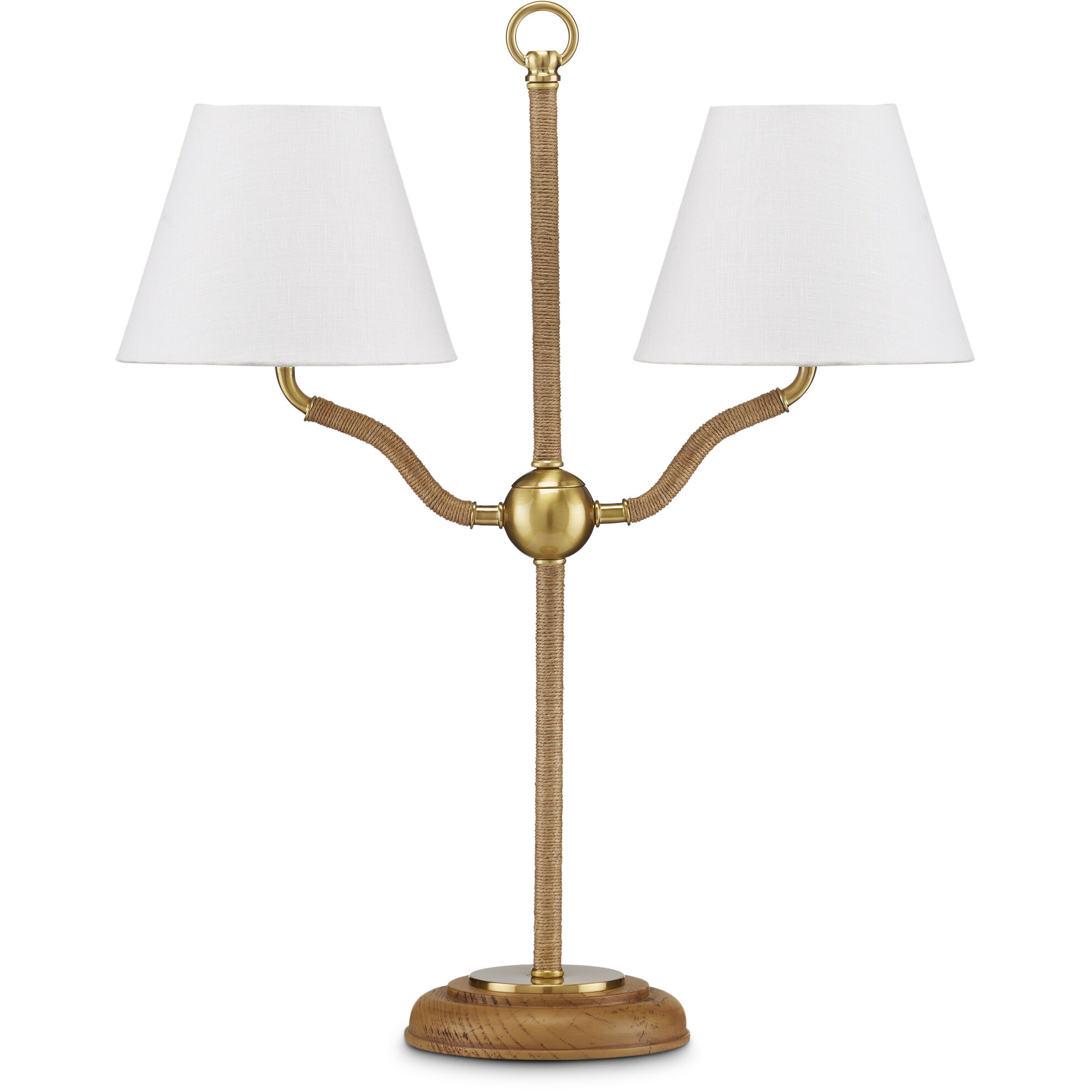 Sirocco 22.25 inch 40 watt Natural and Antique Brass Desk Lamp Portable Light