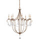 Crystal Light 8 Light 31 inch Rhine Gold Chandelier Ceiling Light, Large
