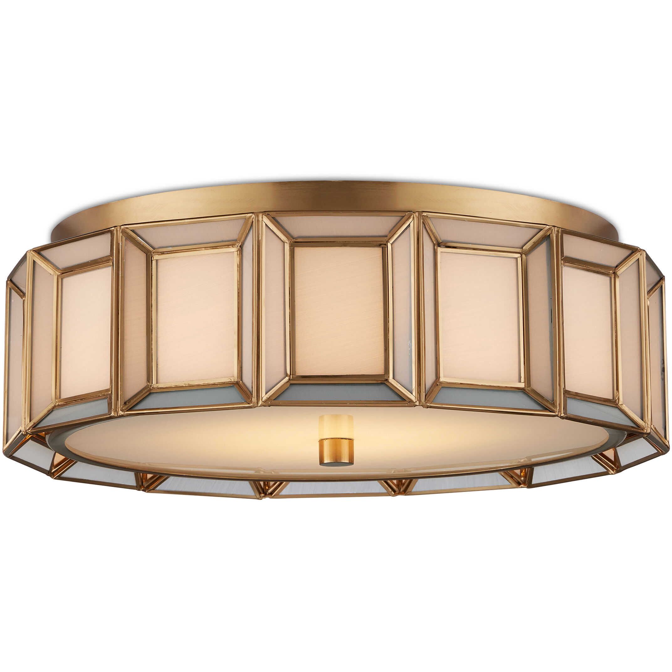 Daze LED 18.5 inch Antique Brass/White Flush Mount Ceiling Light