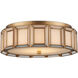 Daze LED 18.5 inch Antique Brass/White Flush Mount Ceiling Light
