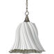 Twirl 1 Light 18 inch White/Antique Brushed Nickel Pendant Ceiling Light