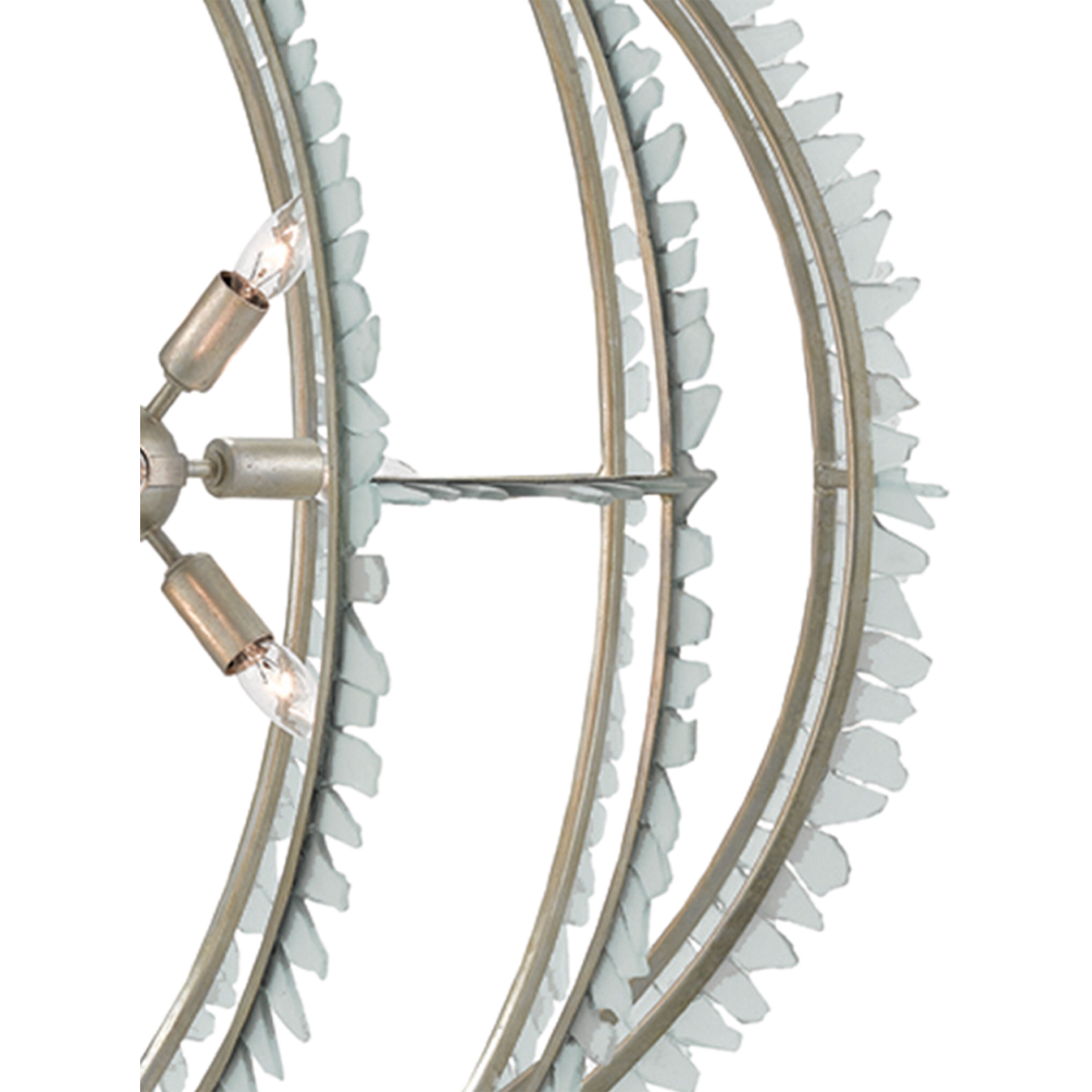 Saltwater 9 Light 34 inch Contemporary Silver Leaf/Seaglass Chandelier Ceiling Light